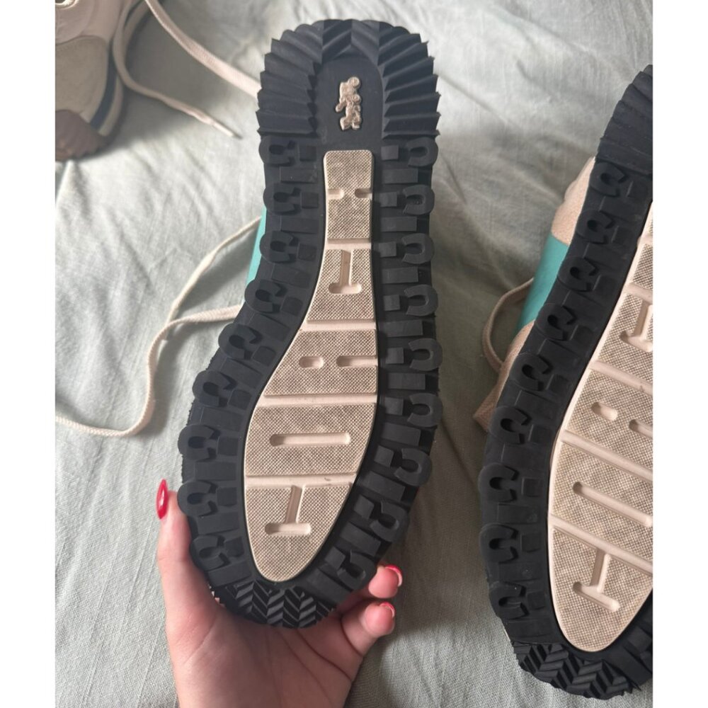 Coach Women's Sneakers in Teal and Beige - Picture 7 of 8